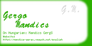 gergo mandics business card